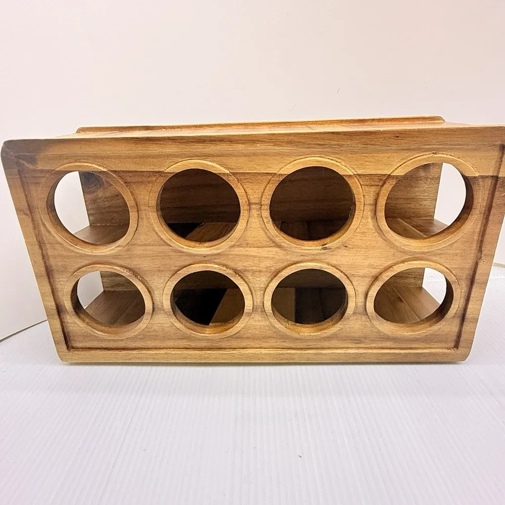 Mini MCM Arcadia Wood 6 Slot Spice Rack Organizer Minimalist Kitchen Shelf